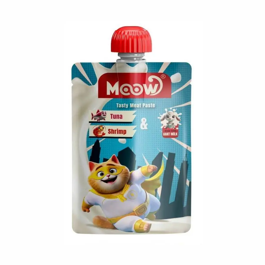 Moow Taze Ton Balıklı Karidesli ve Keçi Sütlü Kedi Et Ezmesi