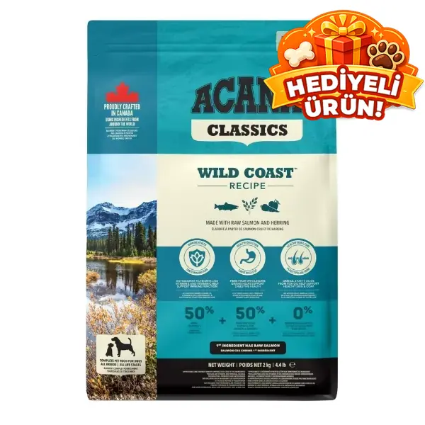 Acana Classics Wild Coast Düşük Tahıllı Balıklı ve Sebzeli Yetişkin Köpek Maması