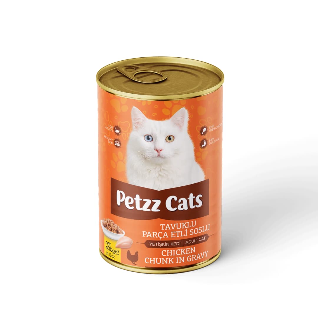 PetzzCats Tavuk Etli Yetişkin Kedi Konservesi
