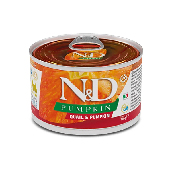 N&D Pumpkin Bıldırcın ve Balkabaklı Mini Irk Konserve Yaş Köpek Maması - 1 Adet 140 Gr