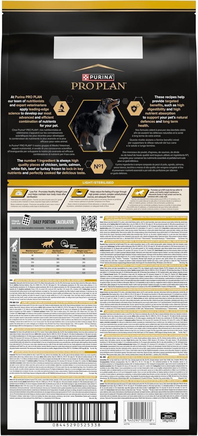 Pro Plan Light Sterilised Beyaz Balıklı Kısırlaştırılmış Yetişkin Köpek Maması