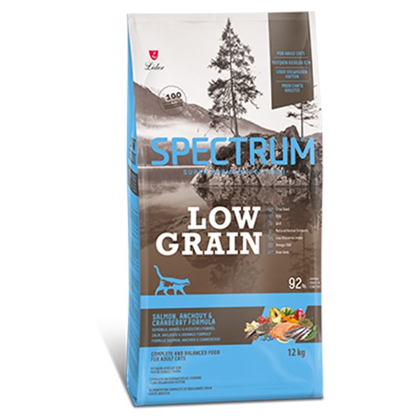 Spectrum Low Grain Somonlu Hamsili ve Kızılcıklı Düşük Tahıllı Yetişkin Kedi Maması