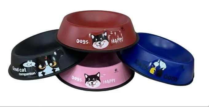 Demirhan Desenli Çelik Köpek Mama Kabı 21 Cm