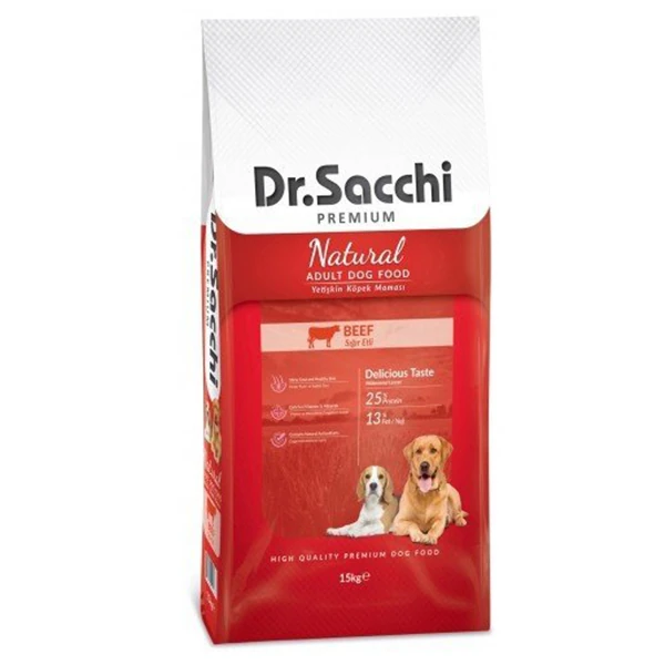 Dr.Sacchi Premium Natural Beef Yetişkin Köpek Maması - 15 Kg