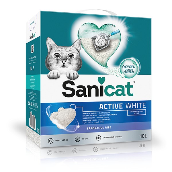 Sanicat Active White Ultra Topaklanan Doğal Kedi Kumu