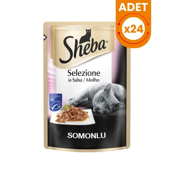 Sheba Selection Soslu Somonlu Yetişkin Konserve Kedi Maması