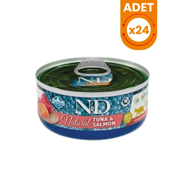 N&D Natural Tuna Balıklı ve Somonlu Konserve Yaş Kedi Maması