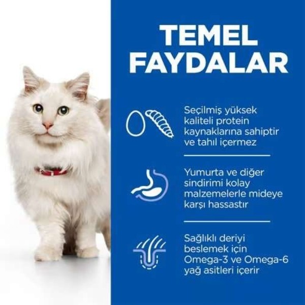 Hills Science Plan Hypoallergenic Yumurtalı ve Böcekli Tahılsız Yetişkin Kedi Maması