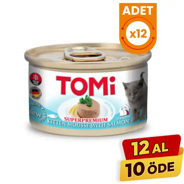 Tomi Kıyılmış Somonlu Tahılsız Yavru Konserve Kedi Maması