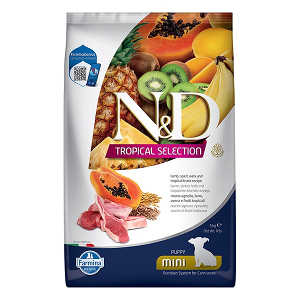 N&D Tropical Selection Kuzu Etli ve Tropikal Meyveli Mini Irk Yavru Köpek Maması
