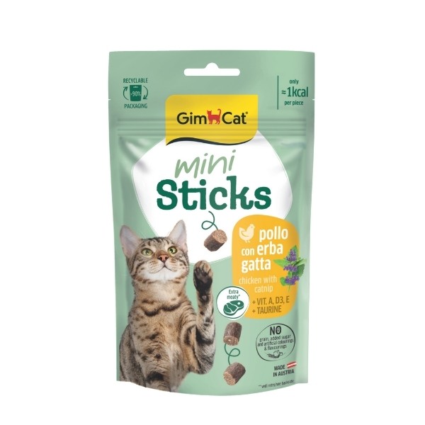 Gimcat Mini Sticks Kedi Otlu ve Tavuklu Kedi Ödül Maması