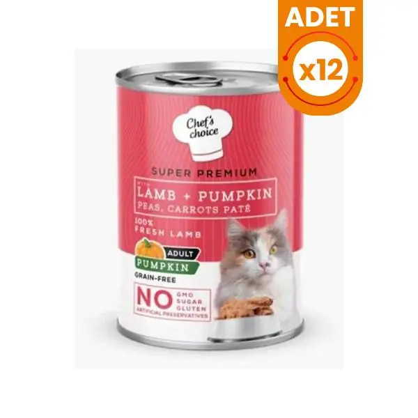 Chefs Choice Kuzu Etli ve Balkabaklı Tahılsız Ezme Yetişkin Konserve Kedi Maması