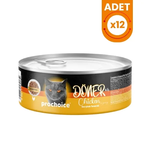 Prochoice Döner Bites Sos İçinde Tavuklu Yetişkin Konserve Kedi Maması