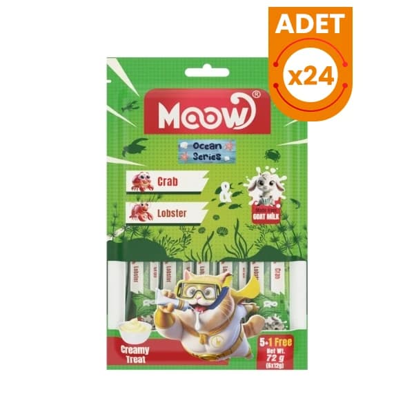 Moow Yengeçli Istakozlu ve Keçi Sütlü Yetişkin Sıvı Kedi Ödül Maması