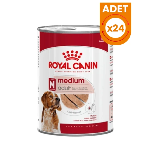 Royal Canin Loaf Mousse Orta Irk Ezme Yetişkin Konserve Köpek Maması - 24 Adet 410 Gr