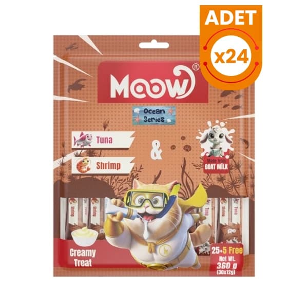 Moow Ton Balıklı Karidesli ve Keçi Sütlü Yetişkin Sıvı Kedi Ödül Maması