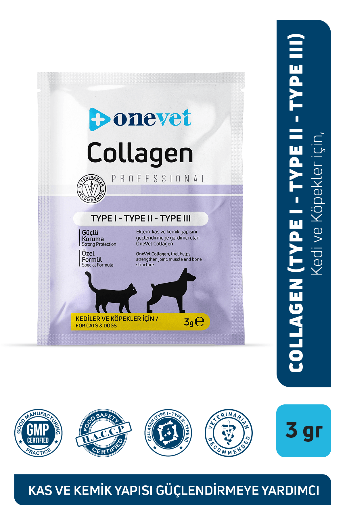 OneVet Collagen Kedi ve Köpekler için Eklem ve Kas Destekleyici Saşe