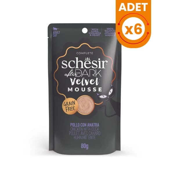Schesir After Dark Velvet Mousse Tavuklu ve Ördekli Yetişkin Kedi Yaş Maması