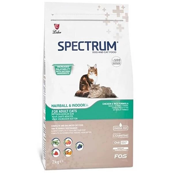 Spectrum Hairball Tavuklu ve Pirinçli Yetişkin Kedi Maması - 2 Kg