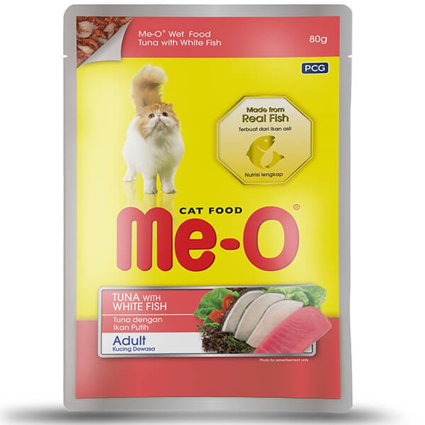 Meo Adult Jöle Ton Balık ve Beyaz Balıklı Yetişkin Konserve Kedi Maması