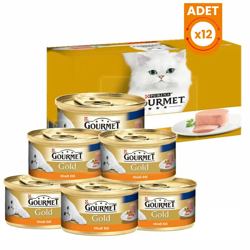 Gourmet Gold Kıyılmış Hindili Yetişkin Konserve Kedi Maması