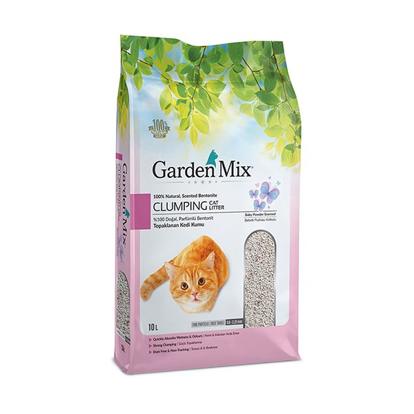 Garden Mix Bentonit Kalın Taneli Bebek Pudrası Kokulu Kedi Kumu