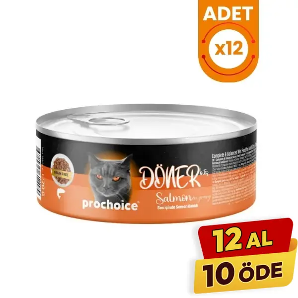 Prochoice Döner Bites Sos İçinde Somonlu Yetişkin Konserve Kedi Maması