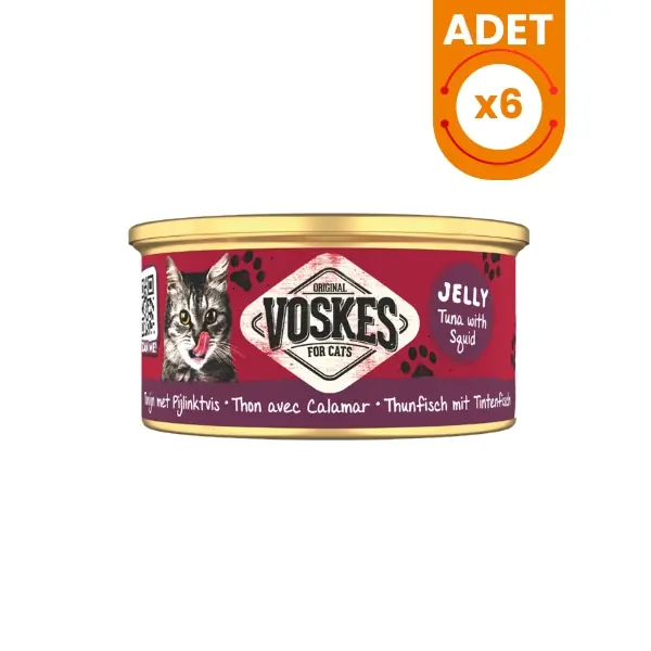 Voskes Ton Balığı ve Kalamar Yetişkin Konserve Kedi Maması