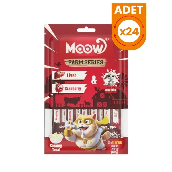 Moow Ciğerli Kızılcıklı ve Keçi Sütlü Yetişkin Sıvı Kedi Ödül Maması