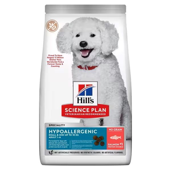 Hills Science Plan Hypoallergenic Somonlu Mini Irk Tahılsız Yetişkin Köpek Maması