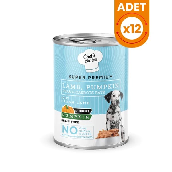 Chefs Choice Kıyılmış Kuzu Etli ve Balkabaklı Yavru Köpek Konservesi
