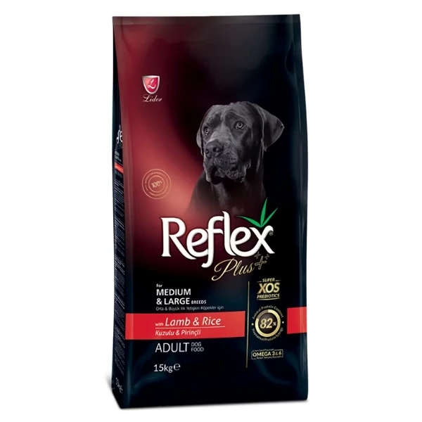 Reflex Plus Kuzulu Orta ve Büyük Irk Yetişkin Köpek Maması - 15 Kg