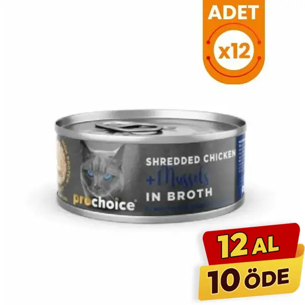 Prochoice Hypo-Allergenic Sos İçinde Tavuklu ve Midyeli Tahılsız Yetişkin Kedi Konservesi