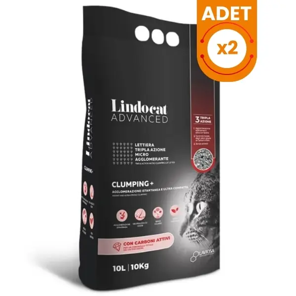 Lindocat Advanced Aktif Karbonlu Ekstra Güçlü Topaklanan Gri Kedi Kumu