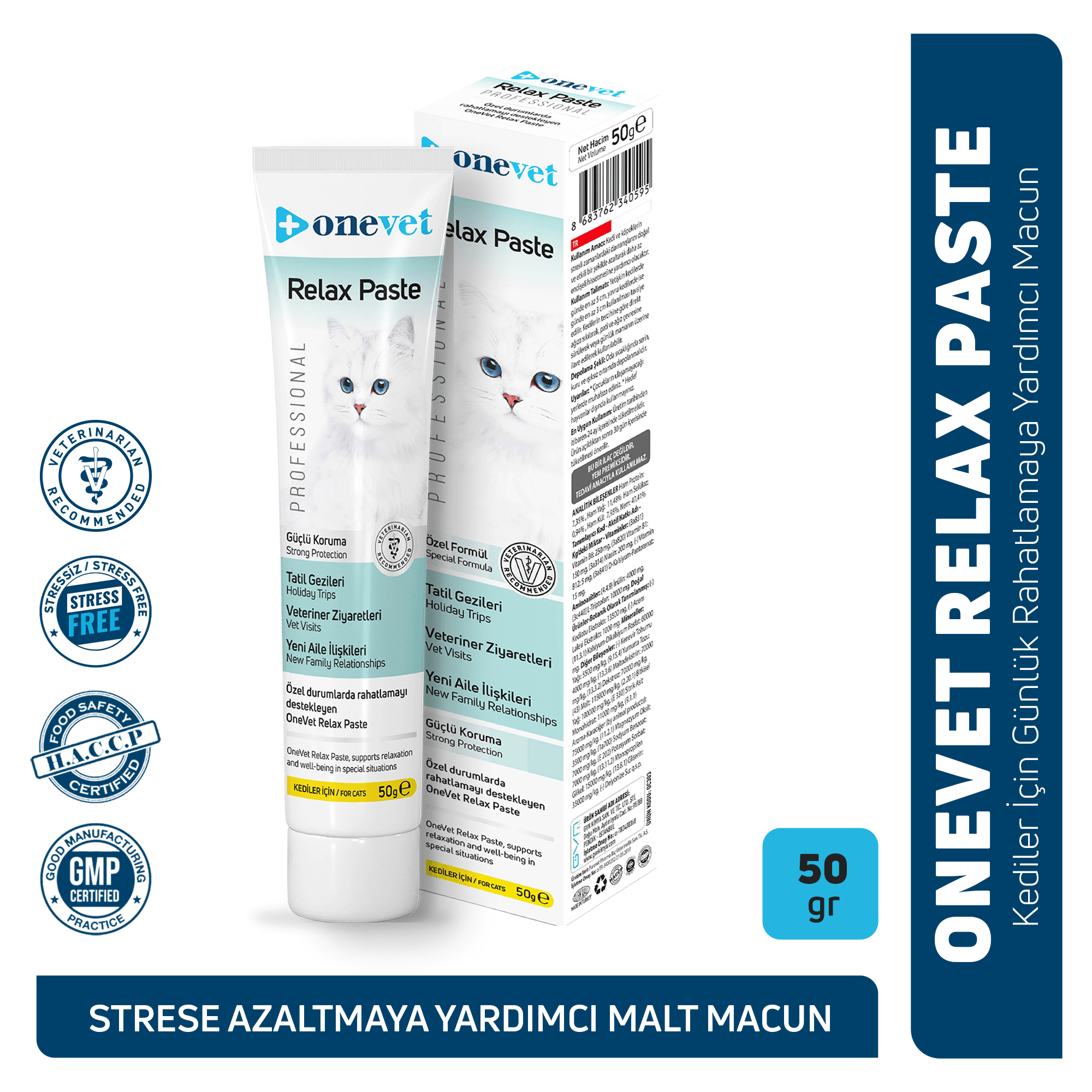 OneVet Relax Paste Stres Ve Anksiyete Azaltıcı Kedi Maltı