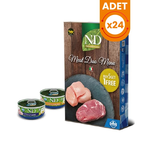 N&D Meat Duo Menu Tavuklu ve Kuzu Etli Yetişkin Kedi Konservesi