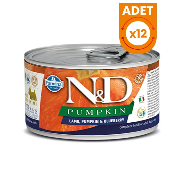 N&D Pumpkin Balkabaklı Kuzu Etli Yetişkin Konserve Köpek Maması - 12 Adet 140 Gr
