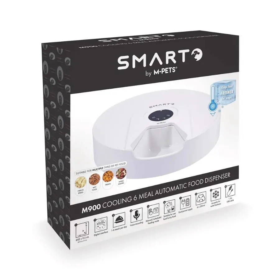 M-Pets Samrto M900 Soğutuculu Otomatik Mama Kabı 6 Bölmeli