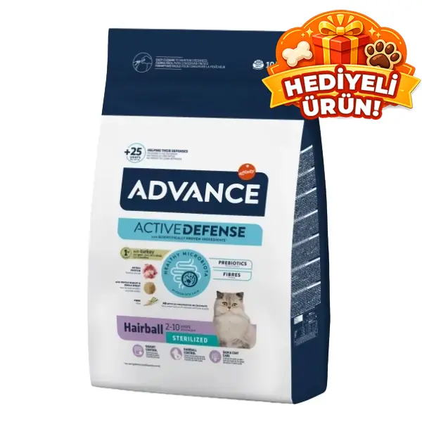Advance Hairball Tüy Yumağı Önleyen Hindili Kısır Kedi Maması