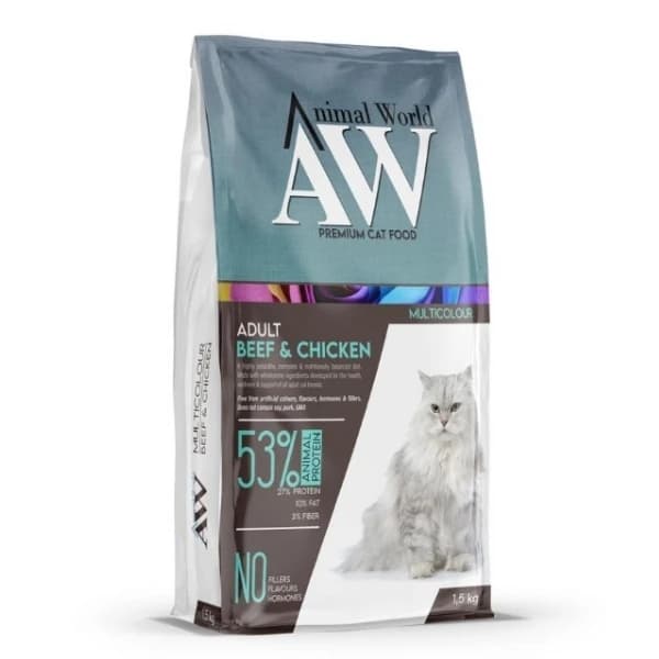 Animal World Multicolour Beef & Chicken Adult