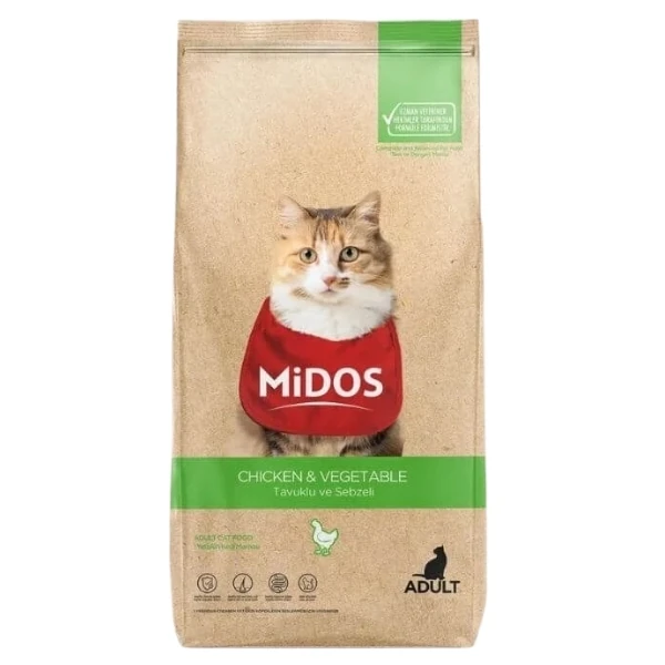Midos Tavuk ve Sebzeli Yetişkin Kedi Maması