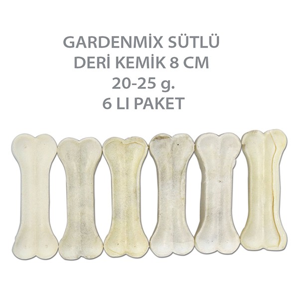 Garden Mix Sütlü Deri Köpek Kemik Ödülü