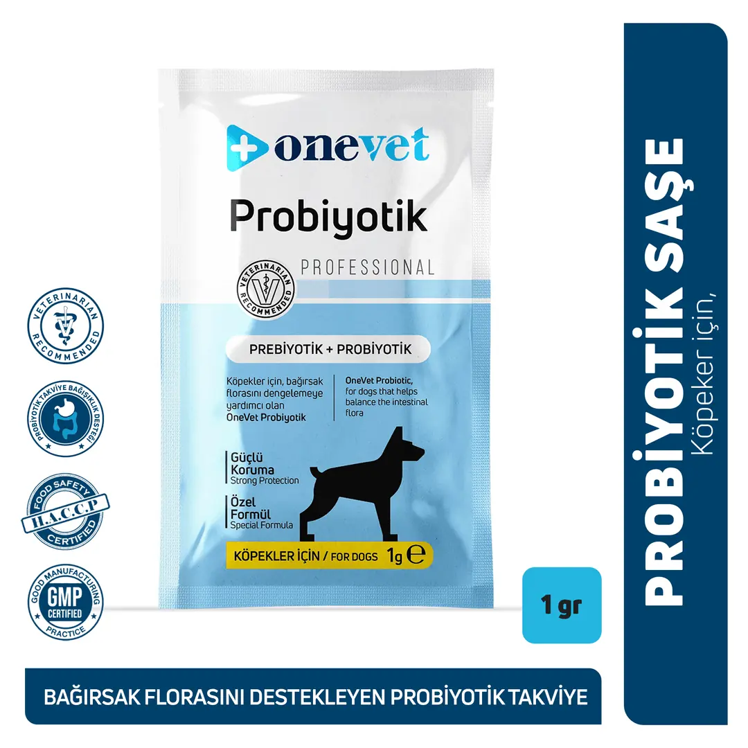 OneVet Probiyotik Köpekler için Sindirim ve Bağışıklık Güçlendirici Saşe