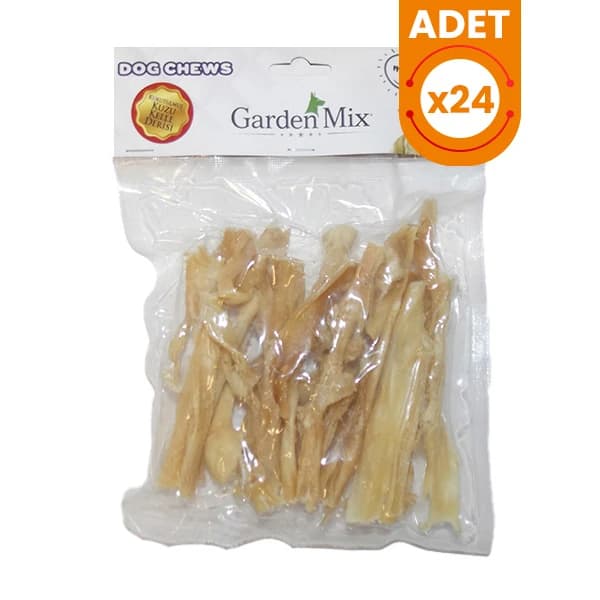 Garden Mix Kurutulmuş Kuzu Kelle Derisi Köpek Ödül Maması Beyaz