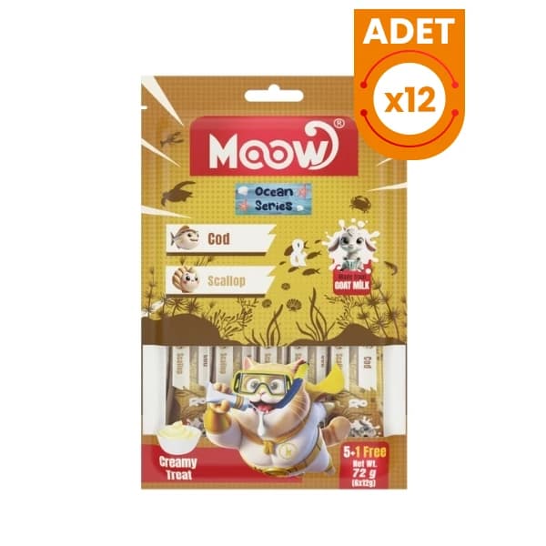 Moow Morina Balıklı Deniz Taraklı ve Keçi Sütlü Yetişkin Sıvı Kedi Ödül Maması