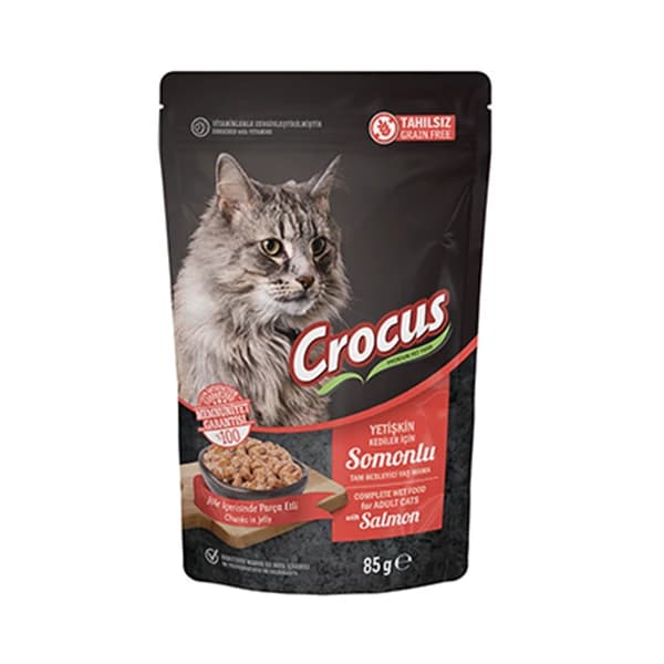 Crocus Tahılsız Pouch Jöleli Somonlu Yavru Konserve Kedi Maması