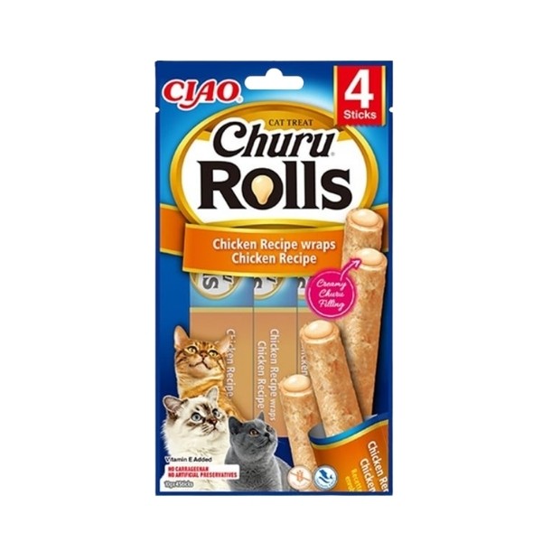 Inaba Ciao Churu Rolls Sticks Tavuk Sargılı Kedi Ödül Maması