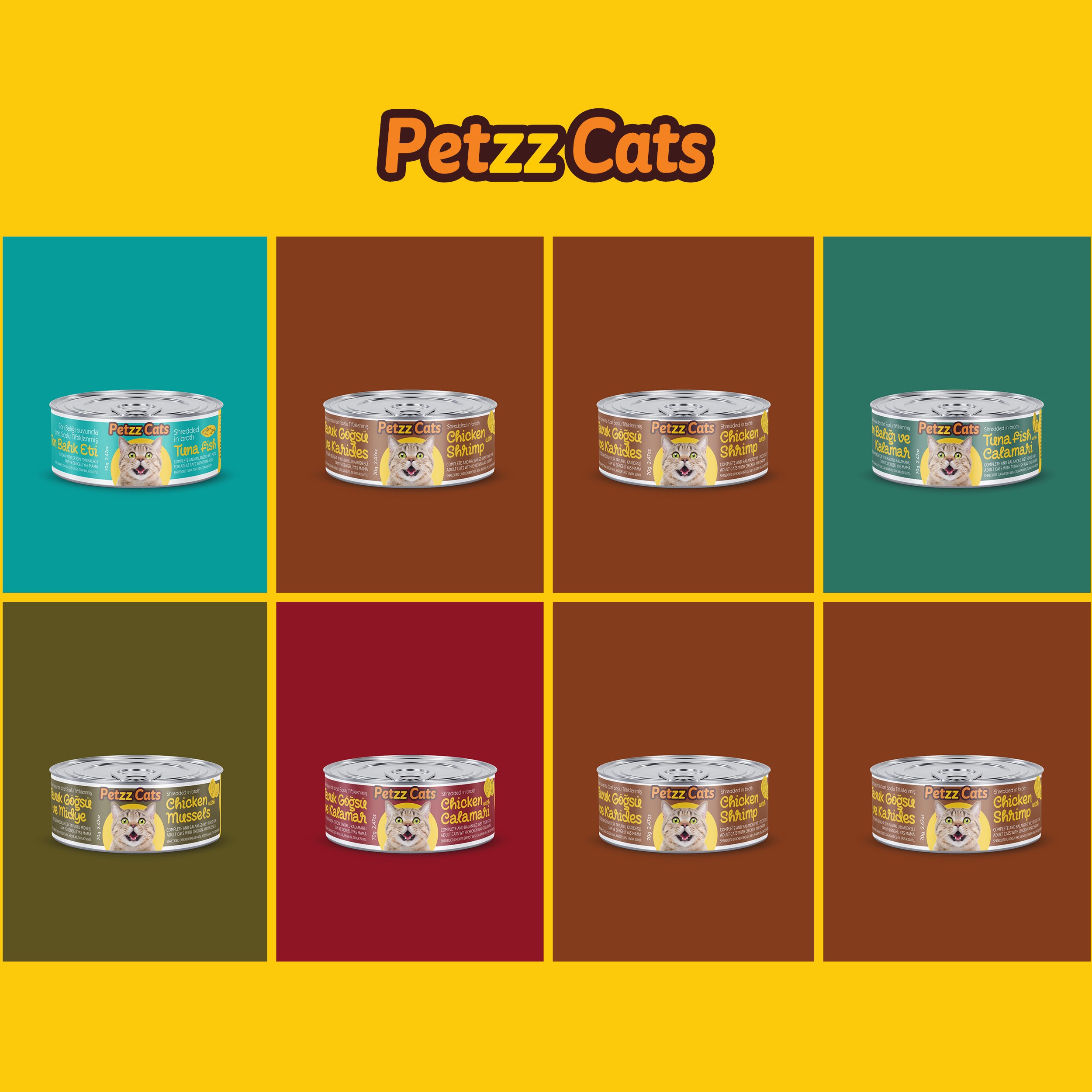PetzzCats Tavuk & Karides Konserve Kedi Maması