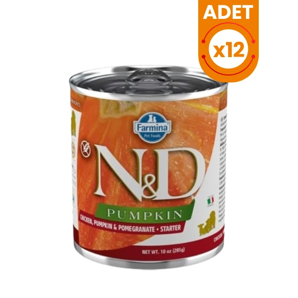 N&D Pumpkin Tavuklu ve Narlı Starter Yavru Konserve Yaş Köpek Maması - 12 Adet 285 Gr