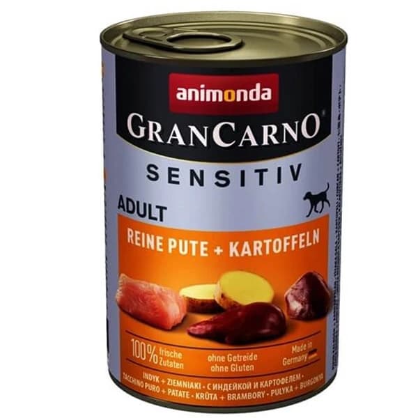 Animonda Gran Carno Sensitive Hindili ve Patatesli Yetişkin Köpek Konservesi {'id': '9fa12832-8924-4927-bbbf-d800a1f8819a', 'name': '400 Gr', 'colorCode': '', 'thumbnailImageId': '', 'variantTypeId': '18945b6d-6d24-4c6b-a056-22c5c19d018f'} {'id': '30fa0a31-6f9e-4493-9a43-54de0e9ca7c4', 'name': '6 Adet', 'colorCode': '', 'thumbnailImageId': '', 'variantTypeId': '9fdea2e5-dd25-4cce-b6e6-eaf819769ee6'}